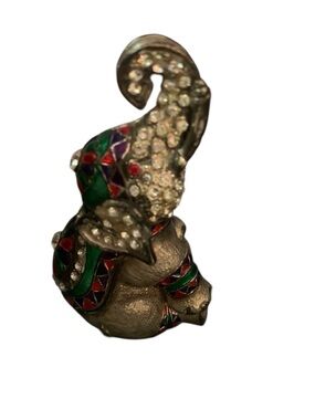 Jeweled Enamel Hinged Trinket Box Elephant Magnetic Close Multicolor